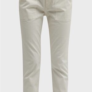 Nili Lotan Jenna Pants “Eggshell” Size 6 Straight Leg raw hem, Cream, NEVER WORN